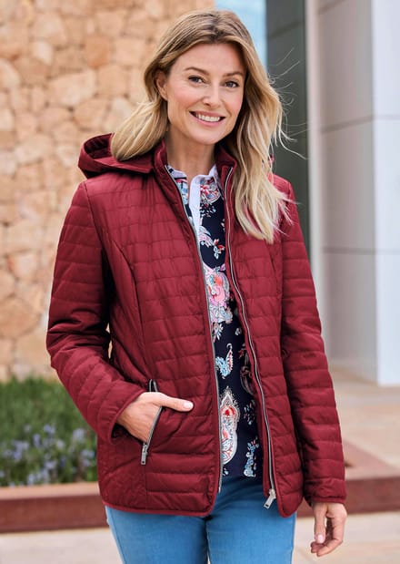 Gewatteerd jack met capuchon - rood - Gr. 23 van Goldner Fashion