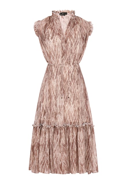 Faina Jurk Dames Bruin Veelkleurig