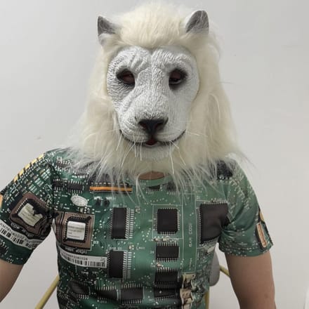 Witte leeuw latex hoofddeksel, Halloween dierenmasker One size wit