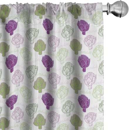 ABAKUHAUS Artisjok – Gordijnen – 2x75x175 cm – Microvezel – Lindegroen/Violet