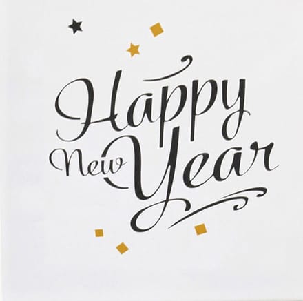 RIETHMULLER - 20 goudkleurige Happy New Year servetten