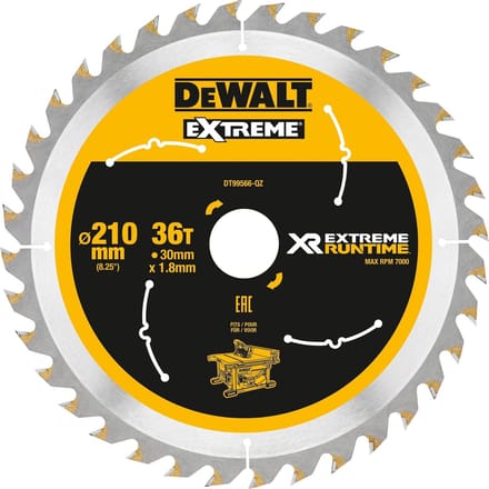 DEWALT DT99566-QZ DT99566-QZ Cirkelzaagblad 210 x 30 x 1.24 mm Aantal tanden: 36 1 stuk(s)