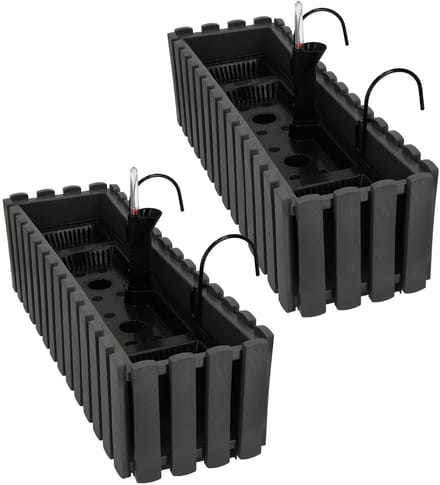 KADAX Balkonbloembak - Grijs - 60cm - PVC - Geschikt Voor Binnen & Buiten