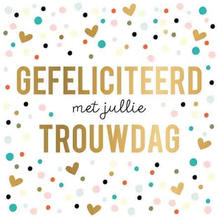 Wenskaart XL - Gefeliciteerd met Jullie Trouwdag - Met Envelop - Per Stuk