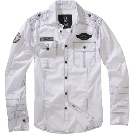 Brandit Longsleeve Luis Heren Longsleeve - wit - L