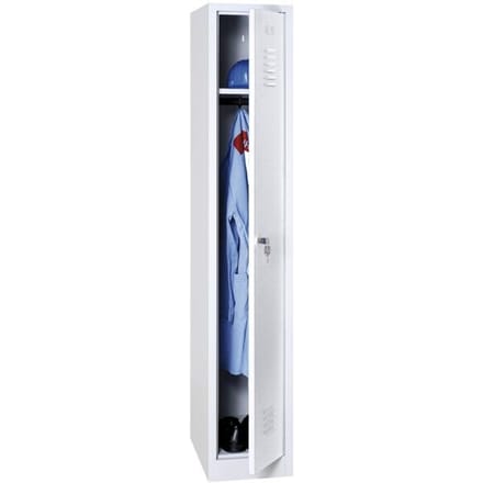Kledinglocker, B 300 x H 1800 mm lichtgrijs (RAL 7035) draaigrendelslot