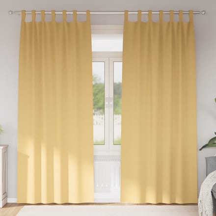 vidaXL - Blackout - Gordijnen - met - Ringen - 2 - st - Beige - 260 - x - 140 - cm - Polyester