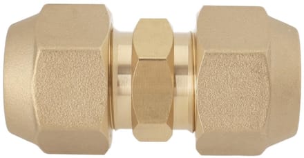 Dailygoods- Flared Union Connector 5/8 inch - Messing Aansluitpoort - Koelmiddel Koppeling - Airconditioning - 1 Stuk - Lengte 58,7 mm