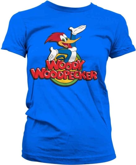 Woody Woodpecker Dames Tshirt -M- Classic Logo Blauw