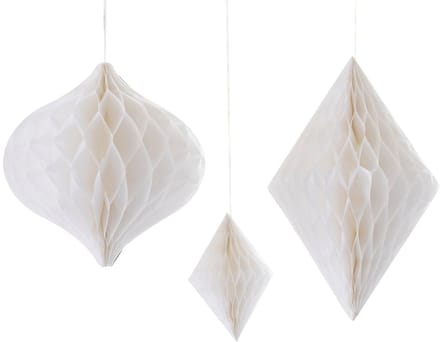 Ginger Ray - Witte Honingraat Papieren Hangdecoraties - 3 stuks