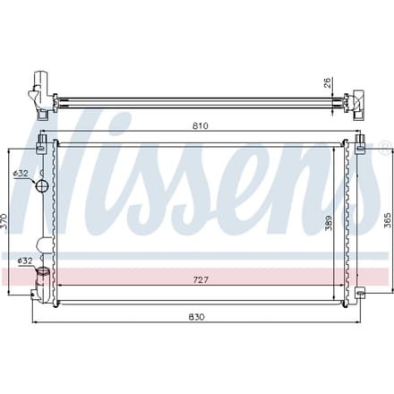 Radiator, motorkoeling NISSENS 63824A