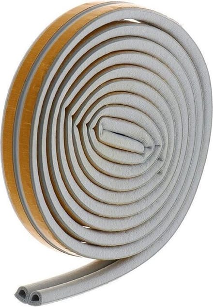 Universele Tochtstrip - Zelfklevende Deurstrip - Waterdicht en windbestendig - Tochtwering - 9MM / 5,5MM - 5 Meter (2x2,5M) - Grijs Type D