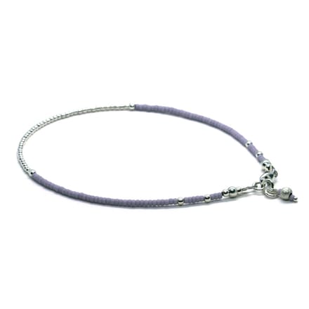 Heaven Eleven - dames - Enkelbandjes - zilver - 925 - lila - 1,5mm - 25cm