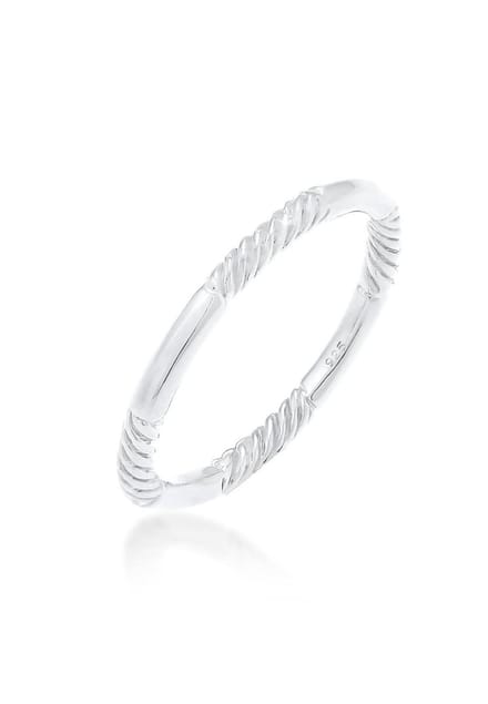 Elli - Ring - Dames Band Basic Stacking Gedraaid in verguld 925 Sterling Zilver - Dames