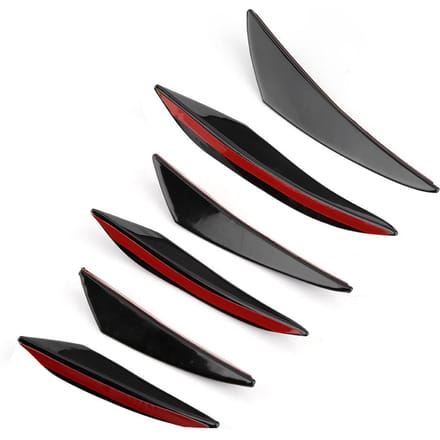 6 Stuks Glanzend Zwart Auto Voorbumper Windmes Sierstrips Voorbalk Universeel gray