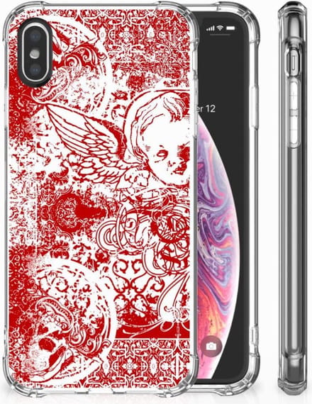 Back Cover voor Extreme Case Apple iPhone X | Xs Angel Skull Rood