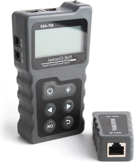 Network Cable Tester - RJ45 Patch Cable Tester for LAN Network - Ethernet Network Cable Tester with PoE Checker and Linettester