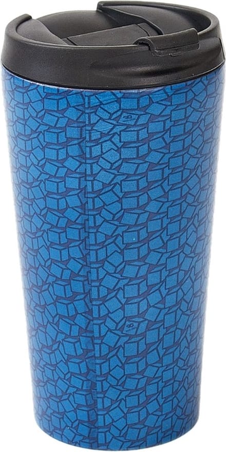 Eco Chic - The Travel Mug (thermosbeker) - N13 - Navy - Disrupted Cubes*