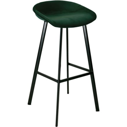 KICK® FINN Barkruk Groen – Zithoogte 80 cm – Velvet – Stalen Frame