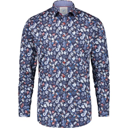 A Fish Named Fred Overhemd Shirt Tattoo Print F Classics Multicolour Blue   M