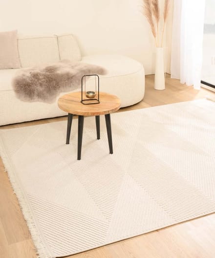 Japandi vloerkleed - Knit Zen wit 80x150