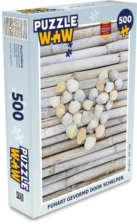 Puzzel Hartje - Schelp - Strand - Zee - Legpuzzel - Puzzel 500 stukjes