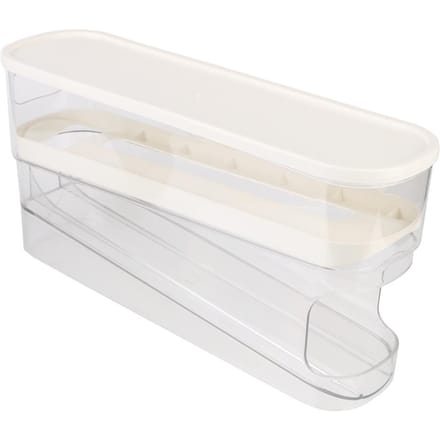 Eieropbergdoos Grote Capaciteit Automatisch Scrollen Koelkast Eierhouder Organizer Dubbellaags Eierrek Lade Doos Koffer two white