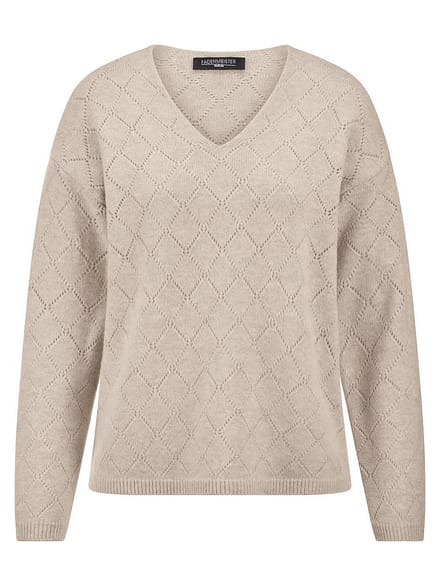 V-hals trui Van Fadenmeister Berlin beige