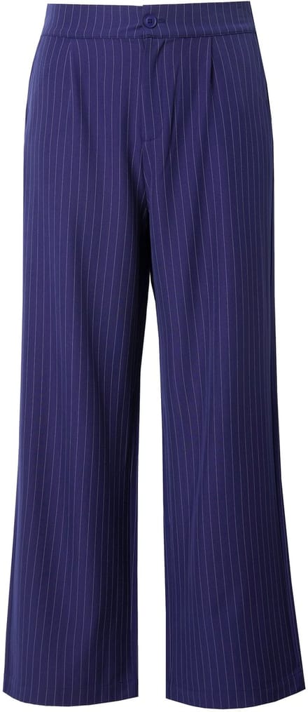 Studio Untold - Dames - Broek wijde pijpen hoge taille pinstripes - Navy - Maat 48