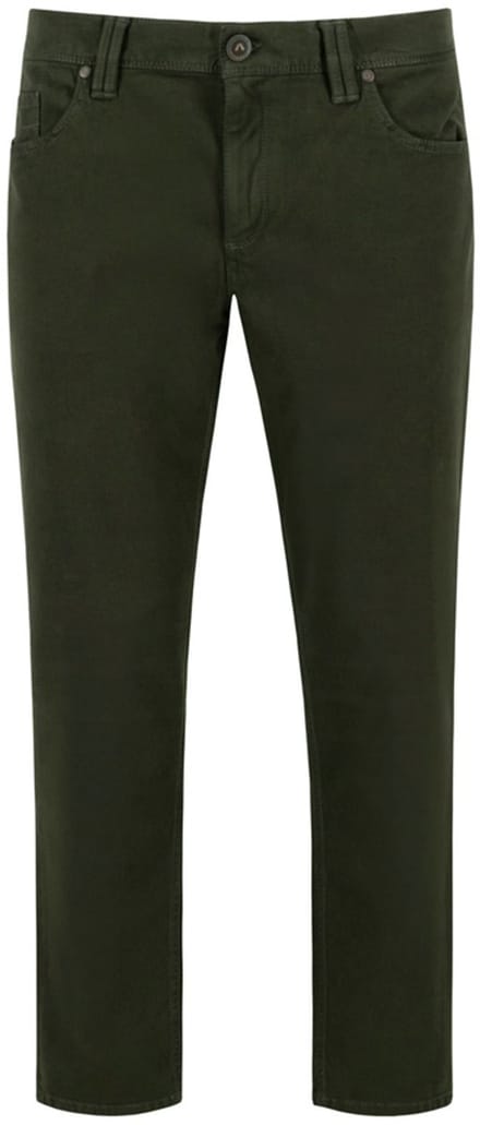 Alberto - 5-Pocket - Mannen - W32 X L34 - Army - Katoen - 4207-1407 Pipe