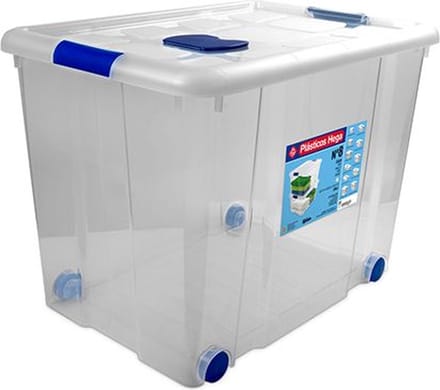 Hega Hogar Opbergbox Op Wielen 86l Transparant Nr8