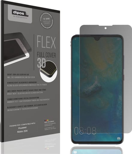 dipos FLEX – Matte Privacy Screenprotector geschikt voor Huawei Mate 20X | Volledige Schermbescherming | Case-Friendly