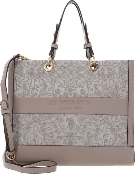 U.S. POLO ASSN. Shopper Schoudertas New Canyon Double Handle Bag Oyster Beige
