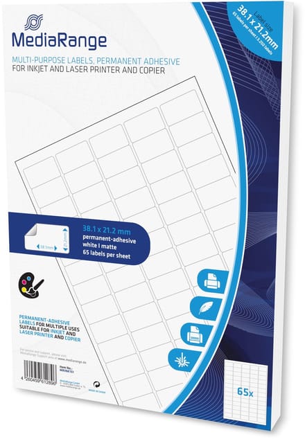 MRINK151 - White - Permanent - 30.1 x 21.2 - Matte - Laser/Inkjet - 3250 pc(s)