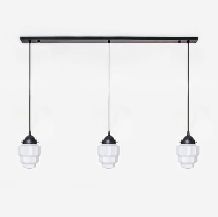 3 x Empire lampen aan plafondbalk Moonlight - Art Deco Trade