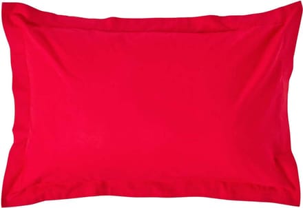 Homescapes Kussensloop 50x75 cm met Rand (Oxford) – Rood – 100% Egyptisch Perkal Katoen – 200 TC