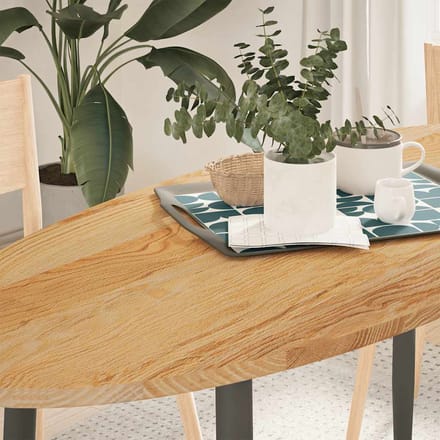 vidaXL Tafelblad 140x60x2 cm ovaal massief eikenhout lichtbruin