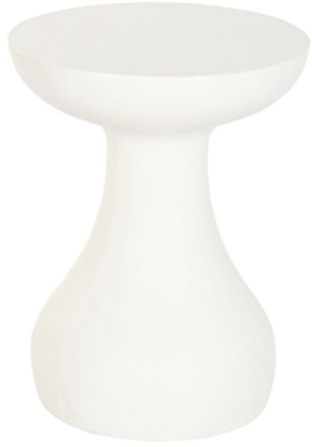 Item Int. Bijzettafel - wit - kunststeen - 40 x 51 cm - rond - zijtafel