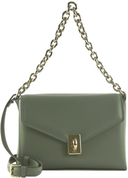 FURLA Leren Schoudertas Meridiana Crossbody Bag With Double Strap Agave b Grijs