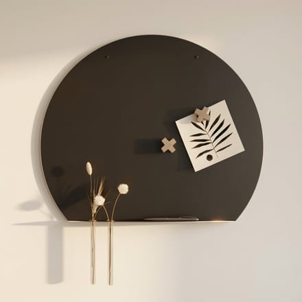 Indusigns magneetbord rond - Zwart staal - 68x58x9 cm - Industrieel & modern design