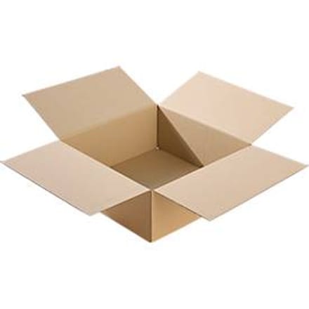 Verpakkingsdozen van golfkarton, B 392 x D 392 x H 150 mm, vierkant
