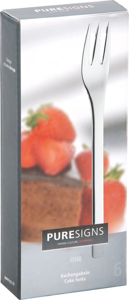 PURESIGNS ONE Extra gebaksvorkjes / taartvorkjes – 6 stuks – mat RVS 18/10