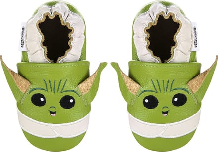 Groene leren babyslofjes van Baby-Slofje maat 24/25 - Green Yoda