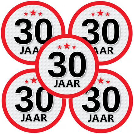 30 jaar leeftijd sticker - 10x - rond - Dia 15 cm - 30 jaar verjaardag - jubileum - leeftijd versiering