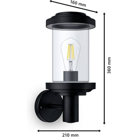 Philips Buitenwandlamp Listra - Zwart - E27