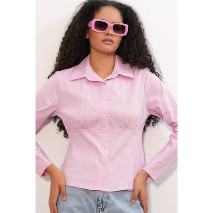 Slim Fit Poplin Overhemd met Korte Mouwen