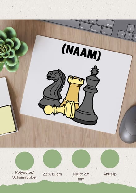 Akyol - schaken met eigen naam Muismat - Schaken - schaker - denksport - 23 bij 19 cm