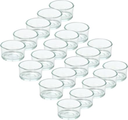 Trend Candles theelichthouder - 20x - glas - transparant - 4x3 cm - waxinelicht