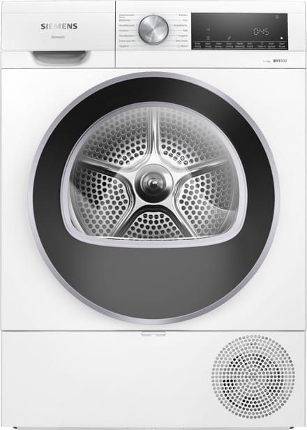 Siemens WQ43G1DANL IQ500 - Warmtepompdroger - 9 kg - AutoDry - EasyClean Filter - speedPack: Bespaar tijd met snelle programma's -Wit