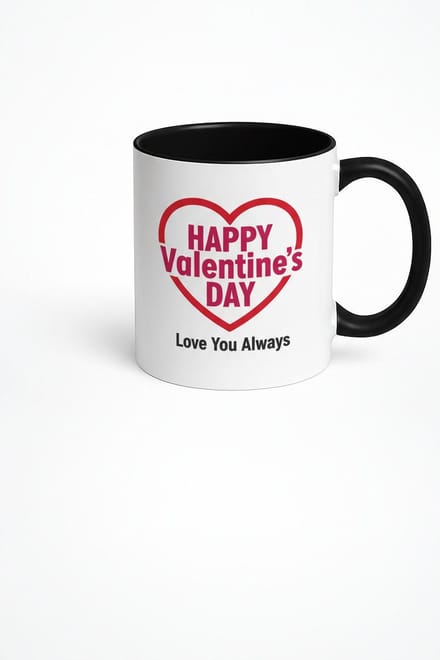 Valentijnsdag Mok Happy Valentine's Day Hart - Wit/Zwart Liefde Cadeau